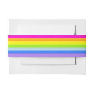Regenboogstripe briefpapier buikband uitnodigingen wikkel