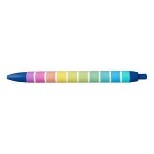 Regenboogstripe multi-kleurenpen blauwe inkt pen