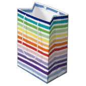 regenboogstripe patroonsterfdag medium cadeauzakje (Voorkant Gekanteld)