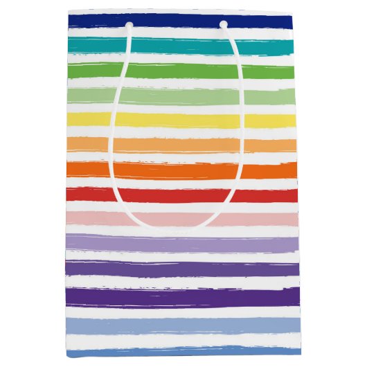 regenboogstripe patroonsterfdag medium cadeauzakje (Voorkant)