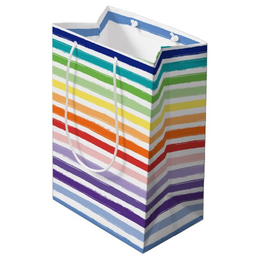  regenboogstripe patroonsterfdag medium cadeauzakje (Achterkant Gekanteld)
