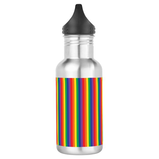 Regenboogstripe Stomme Kinder flacon met naam Waterfles (Links)