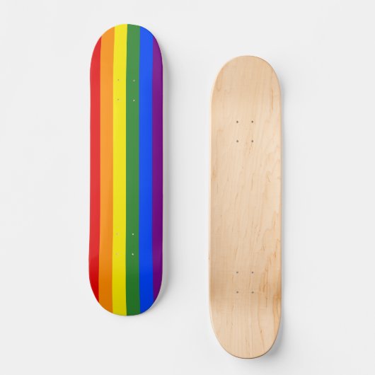 Regenboogstripes LGBT Gay Pride Skateboard (Voorkant)
