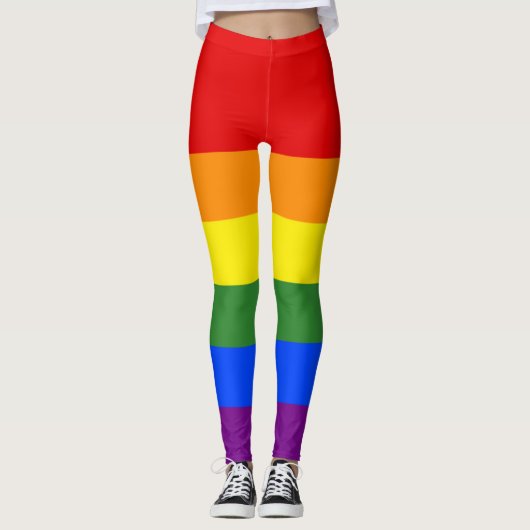 Regenboogstripes LGBT Pride Leggings (Voorkant)