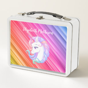 Regenboogstripes Unicorn Pony Girly