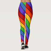 Regenboogstrips Diagonaal Leggings (Achterkant)