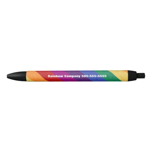 Regenboogstrips en Abstract patroon Zwarte Inkt Pen (Voorkant)