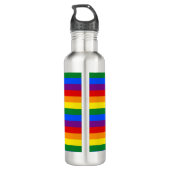 Regenboogstrips Gay Pride Design Water Fles (Achterkant)