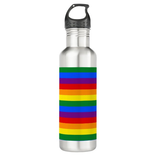 Regenboogstrips Gay Pride Design Water Fles (Voorkant)