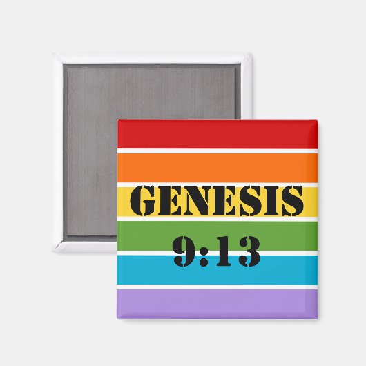 Regenboogstrips, Genesis 9:13 Magneet (Voorkant / Achterkant)