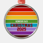 Regenboogstrips, Genesis 9:13 Metalen Ornament (Voorkant)