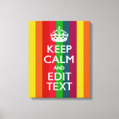 Regenboogstrips houden kalm en Jouw tekst aan Canvas Afdruk (Voorkant)