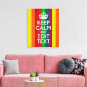 Regenboogstrips houden kalm en Jouw tekst aan Canvas Afdruk (Insitu (Woonkamer))