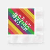 Regenboogstrips houden kalm en Jouw tekst aan Servetten (Voorkant)