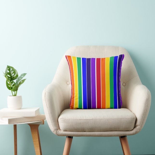 Regenboogstrips Kussen (Stoel)