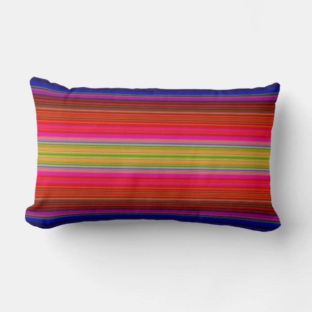 Regenboogstrips Lumbar Pillow Kussen (Voorkant)