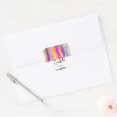 Regenboogstrips met Faux Gold Glitter Kitchen Vierkante Sticker (Envelop)