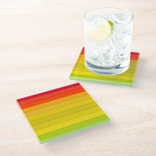 Regenboogstrips met meerdere kleuren glazen onderzetter