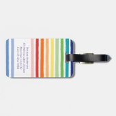 Regenboogstrips monogram bagagelabel (Achterkant horizontaal)