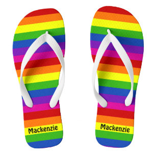 Regenboogstrips Monogram Cute Gay Pride Teenslippers