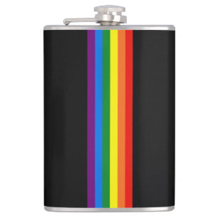 Regenboogstrips op ondersteuning voor zwarte homep heupfles