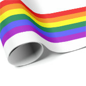 Regenboogstrips op wit cadeaupapier (Rol Hoek)
