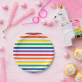 Regenboogstrips Papieren Bordje (Feest)