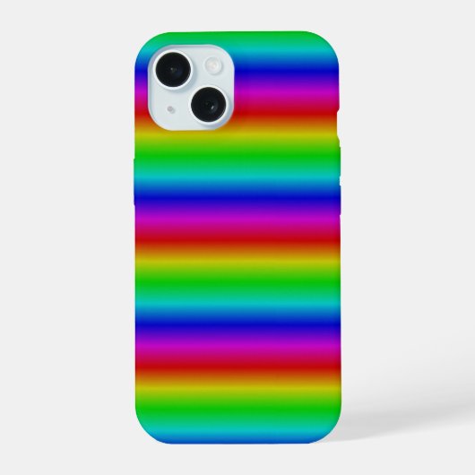 Regenboogstrips - Patroon iPhone 15 Hoesje (Achterkant)