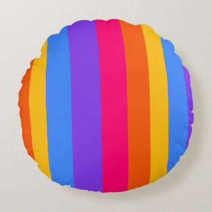 Regenboogstrips Rond Kussen
