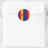 Regenboogstrips Ronde Sticker (Tas)
