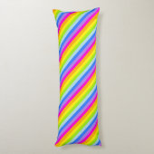 Regenboogstrips roze, felle langwerpige kussen (Achterkant (Verticaal))