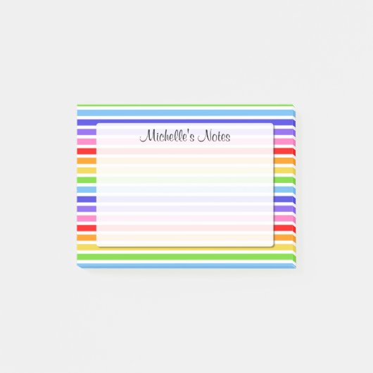 Regenboogstrips, speciaal aangepast 4 x 3 post-it® notes (Voorkant)