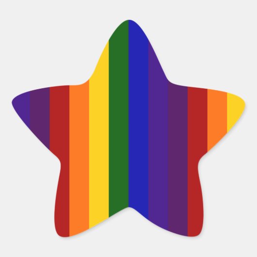 Regenboogstrips Ster Sticker (Voorkant)