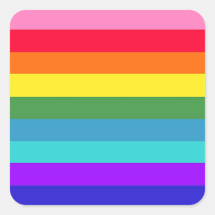 Regenboogstrips Vierkante Sticker