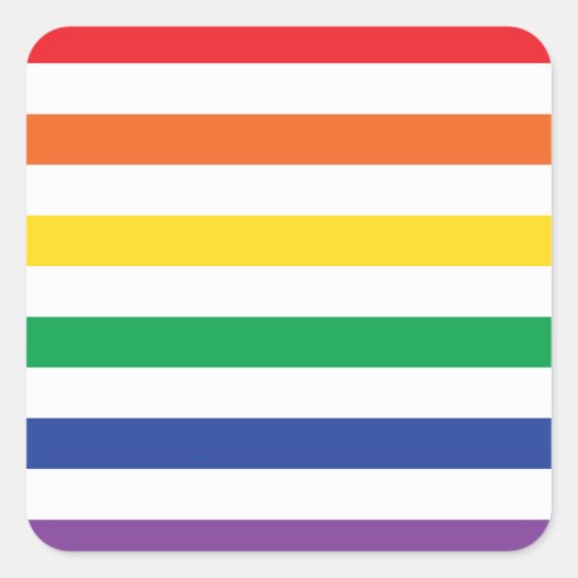 Regenboogstrips Vierkante Sticker (Voorkant)