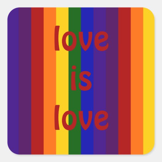 Regenboogstrips Vierkante Sticker (Voorkant)