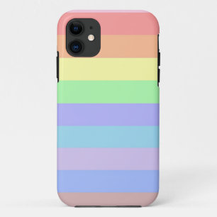 Regenboogstrips voor pasteelkleuren iPhone 11 hoesje