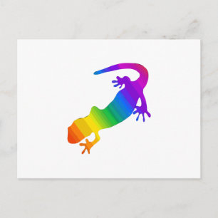 Regenboogstrips voor salamander briefkaart