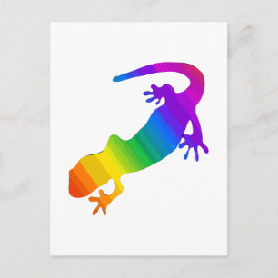 Regenboogstrips voor salamander briefkaart