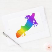 Regenboogstrips voor salamander rechthoekige sticker (Envelop)
