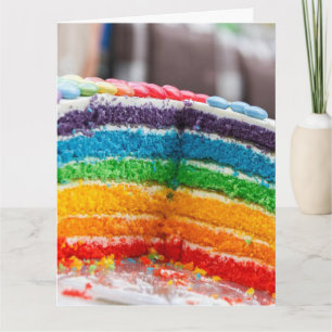 REGENBOOGTAART BLANKE BINNENKANT Vouwbare Wenskaar Kaart