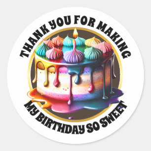 Regenboogtaart meringue dessert snoep modern kinde ronde sticker