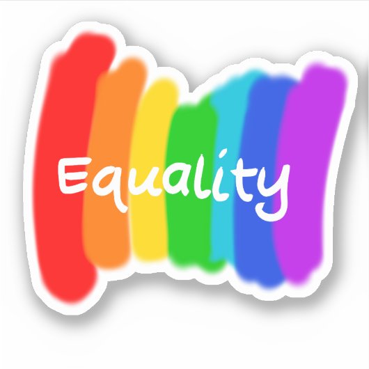 Regenboogtekst "Gelijkheid" Sticker (Voorkant)