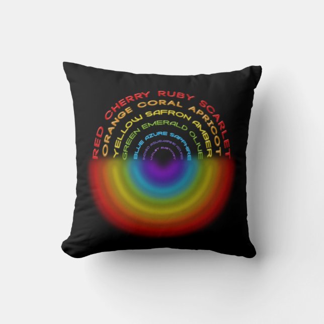 regenboogtekst werpt kussen (Voorkant)