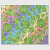 Regenboogtenballen, rackets en netten cadeaupapier (Vlak)