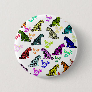 Regenboogtijgers Ronde Button 5,7 Cm