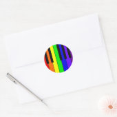 Regenboogtoetsenbord Ronde Sticker (Envelop)