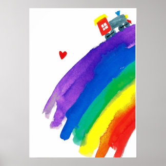 regenboogtreinposter poster