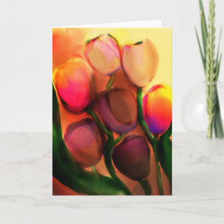 Regenboogtulpen - wenskaart kaart