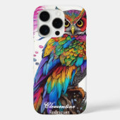 Regenbooguil temidden van veren Case-Mate iPhone case (Achterkant)